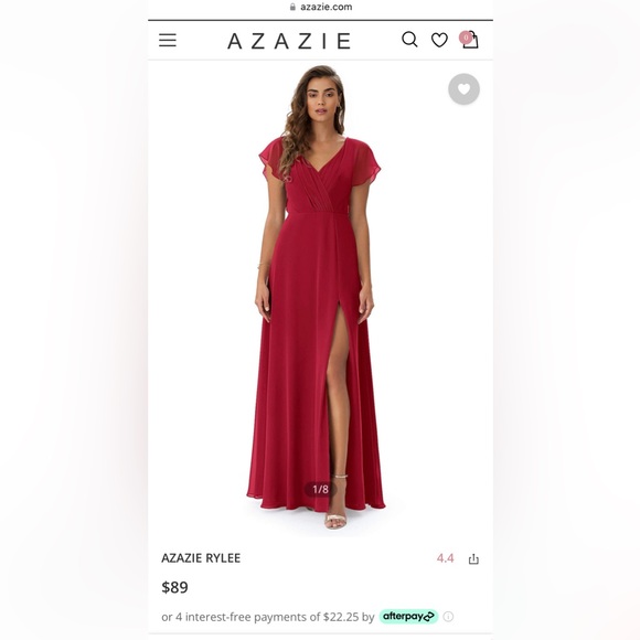 Azazie Rylee Dress: Red - Picture 4 of 5
